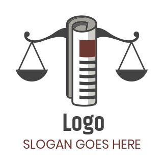 law firm logo newspaper in scale balance