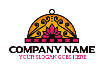 indian restaurant logo maker ornamental cloche