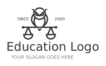 law firm logo template owl on scale