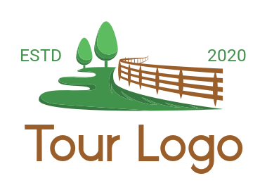 landscape logo maker park with fences and trees