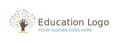 education NGO logo icon tree with hand as trunk
