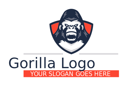 animal logo image angry gorilla in shield