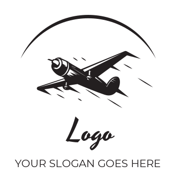 speedy flying plane and swoosh  Logo Template by