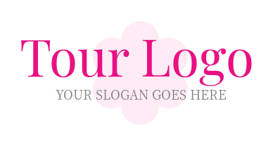 text logo template in pastel flower shape