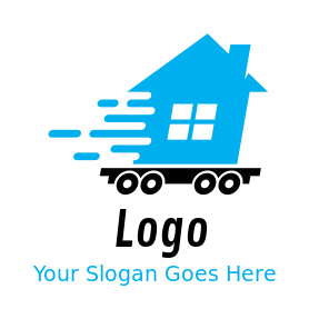 transportation logo icon movers with house