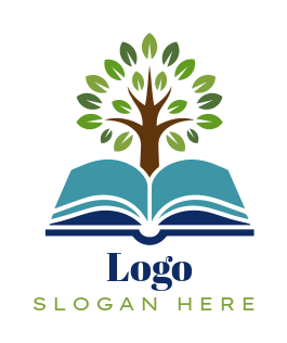 tree on open book for library | Logo Template by LogoDesign.net