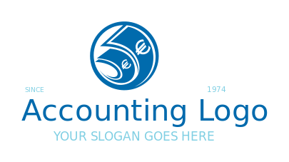 finance logo two euro currency notes in circle