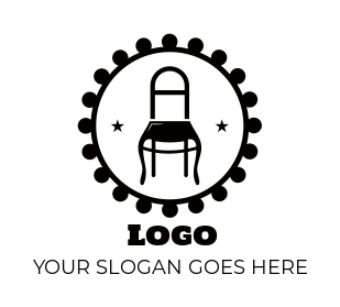 Make a of vintage chair in circle | Logo Template by LogoDesign.net
