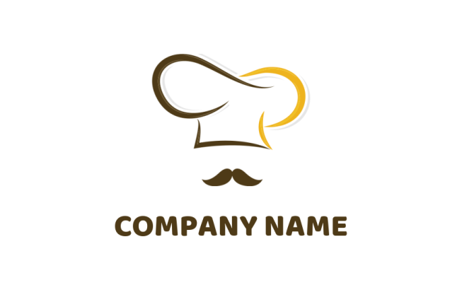 restaurant logo abstract chef cap with mustache
