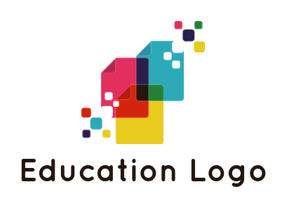education logo template abstract color papers