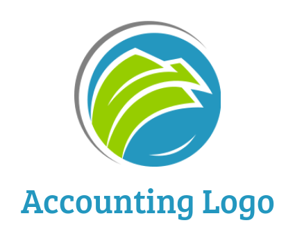 design an accounting logo abstract curved papers in circle