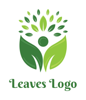 make a community logo abstract person and leaves