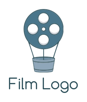 media logo icon air balloon made of film reel