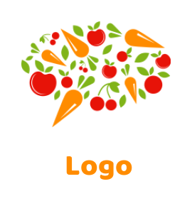 generate a restaurant logo apples with carrots and leaves