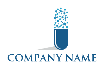pharmacy logo maker capsule with molecules