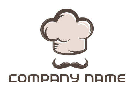restaurant logo of icon chef hat with mustache