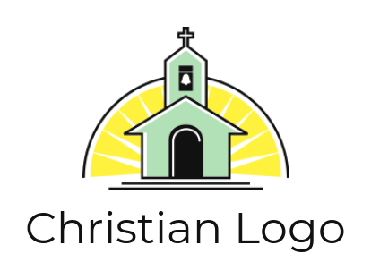 create a religious logo church house with sun rays - logodesign.net