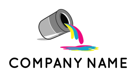 printing logo colorful paint out from paint box