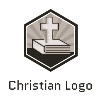 generate a religious logo cross bible with sun