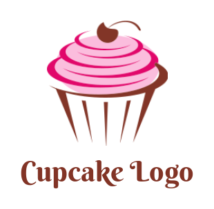 Design a food logo of Cupcake with cherry