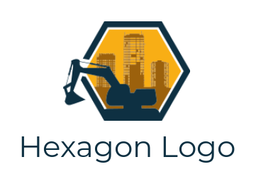 construction logo digger building in polygon