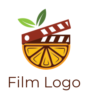 media logo of film clipper merged with orange