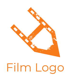 media logo online film reel forming pencil in grunge effect