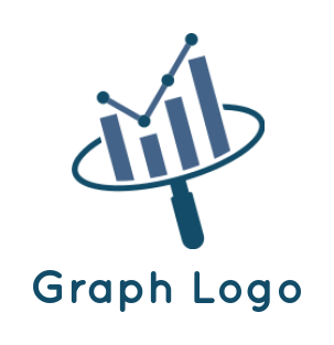 investment logo magnifying glass with bar graph