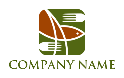 make a restaurant logo fish & fork - logodesign.net