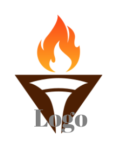 flaming torch in triangle | Logo Template by LogoDesign.net