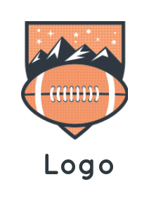 Football shield with mountains | Logo Template by LogoDesign.net