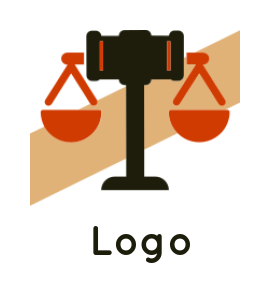 create a law firm logo gavel with balance scale