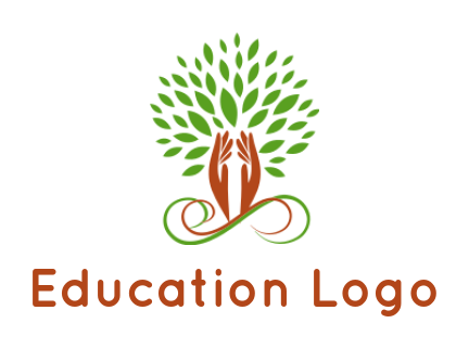 spa logo template hands forming tree with leaves - logodesign.net
