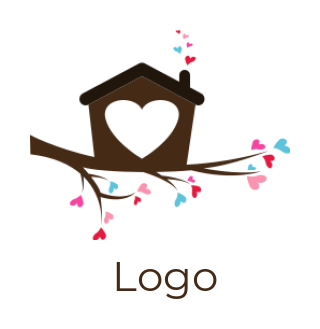dating logo heart in birdhouse on branch hearts | Logo Template by ...