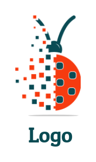 make an IT logo ladybug with pixels - logodesign.net