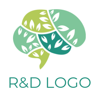make a research logo leaves merged in brain
