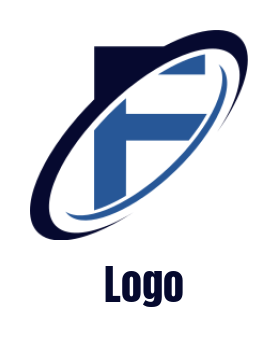 Letter F logo template with swoosh
