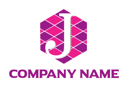 Letter J logo incorporated in polygonal shape