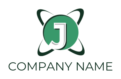 create a Letter J logo in atom with electrons
