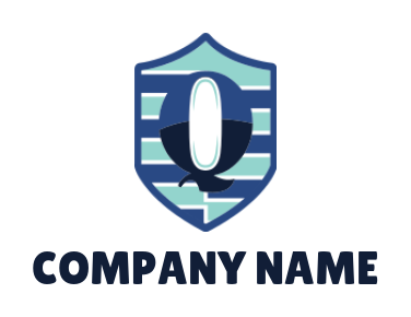 Letter Q logo image inside shield