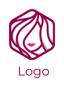 beauty logo of line art female face in rhombus