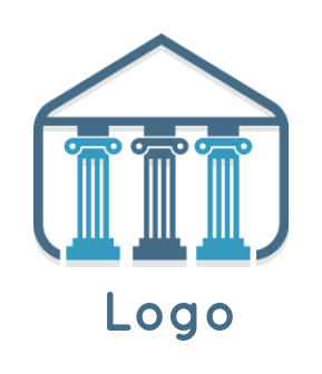 law firm logo template line art justice court building - logodesign.net