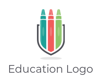 design an education logo markers inside shield