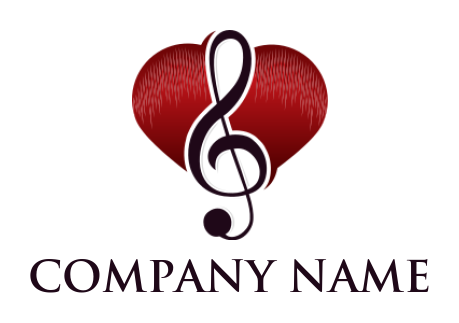 create a dating logo of music note inside heart