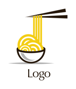 restaurant logo online noodles in bowl with chopsticks