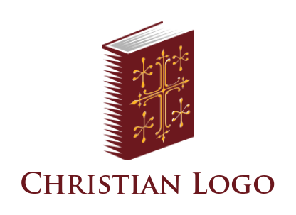 create an education logo ornamental cross on book - logodesign.net