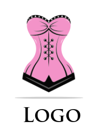 apparel logo pink corset with black border
