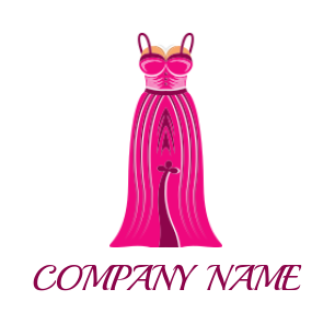 create an apparel logo icon pink evening dress