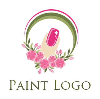 beauty logo image nail spa sparkling in flowers