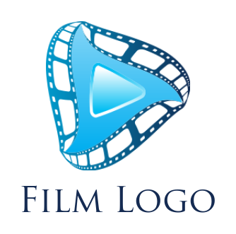 media logo play button in the abstract film reel